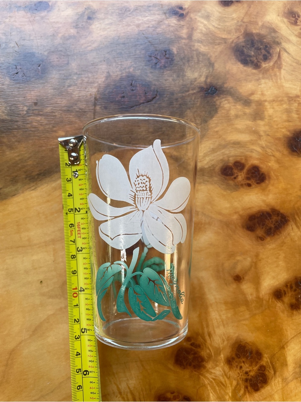 Federal Magnolia Flower Juice Glass Tumbler - Picture 3 of 5